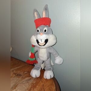 Vintage 1992  Looney Tunes Mcdonald's Plush Christmas Bugs Bunny with Hat